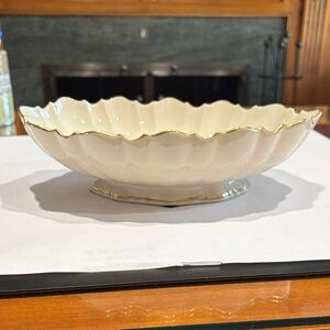 Lenox Cream and Gold Scalloped Serveware